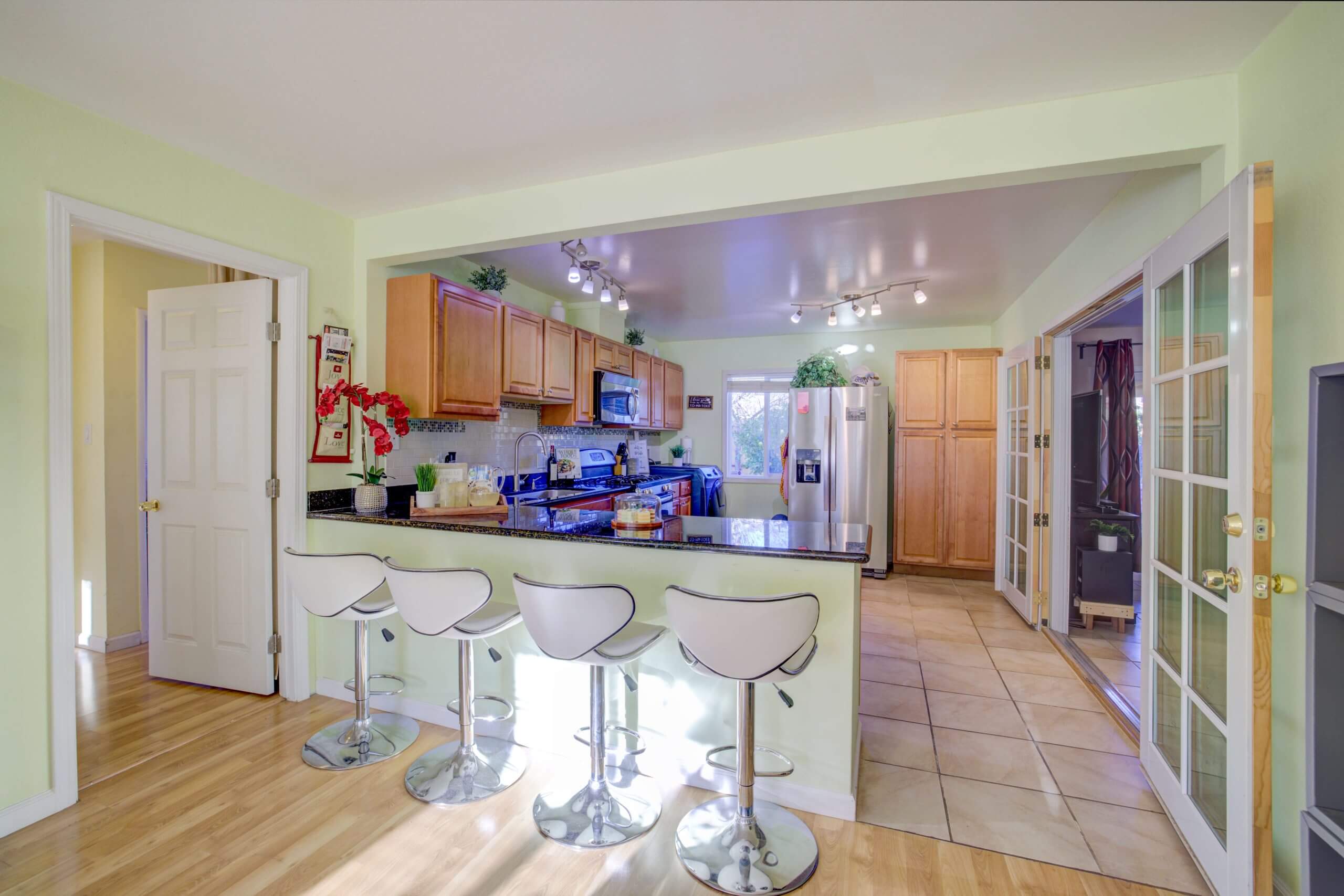 Before lens distortion removal in real estate photo editing