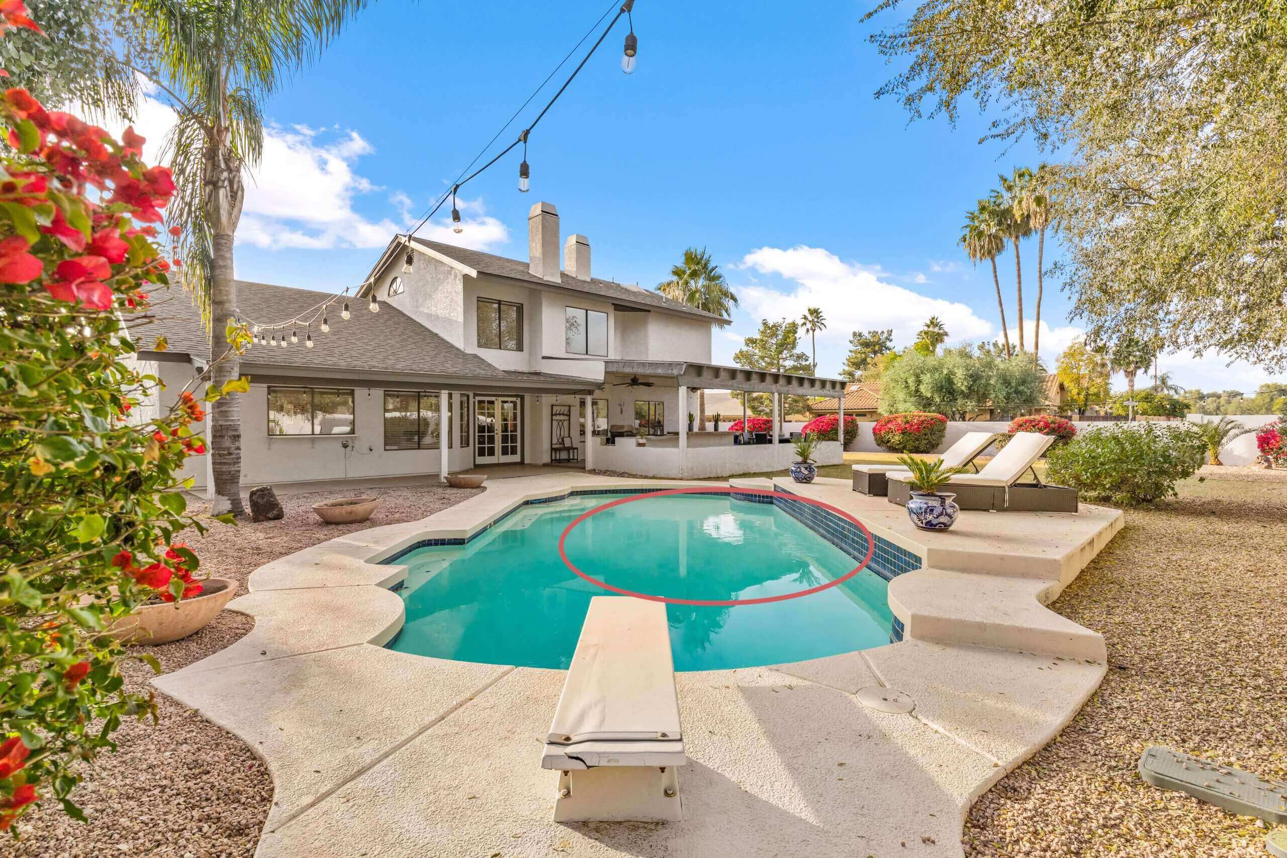 Before removing pool cleaners from water in real estate photo editing