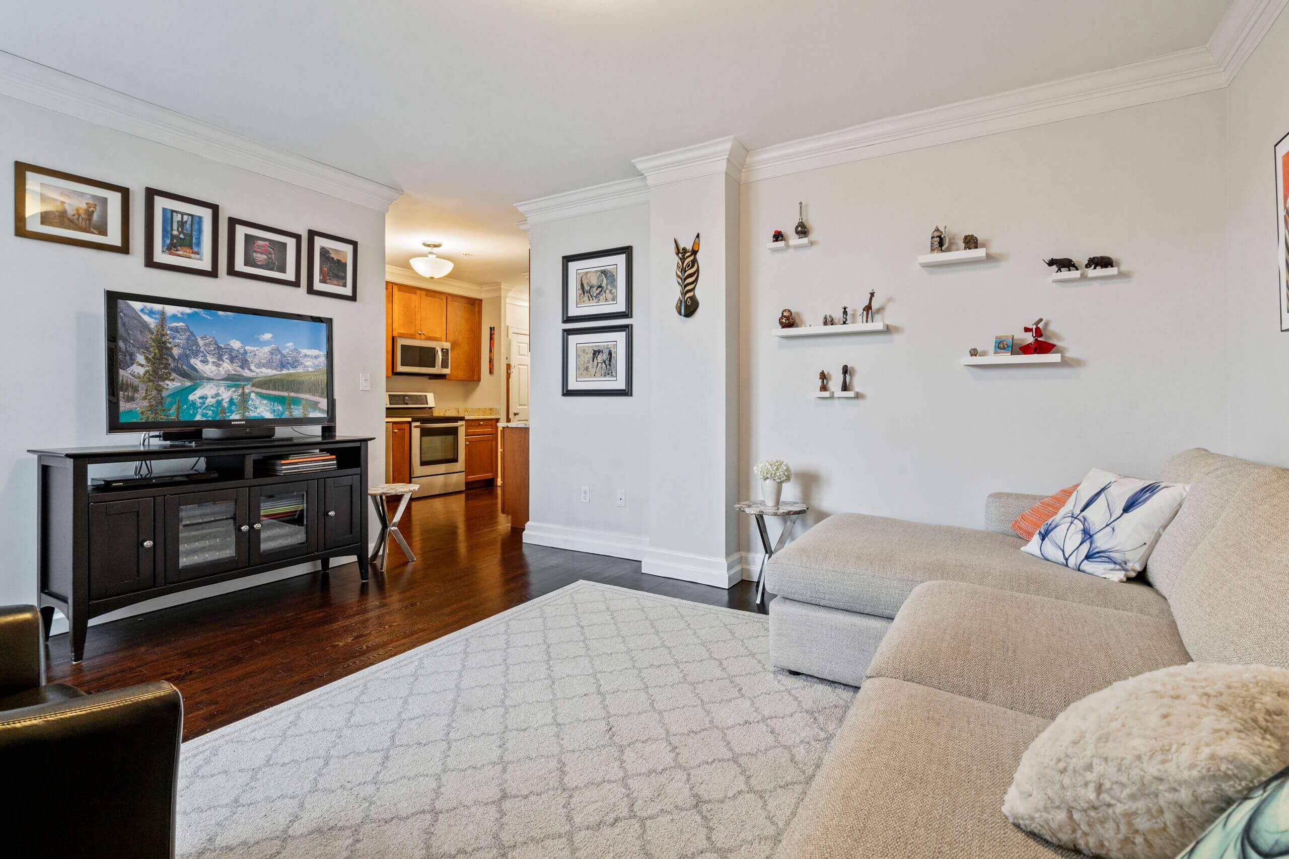 Before TV screen replacement in real estate photo editing